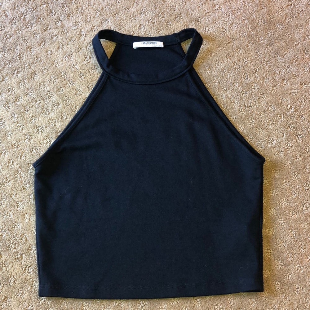 Black halter neck top